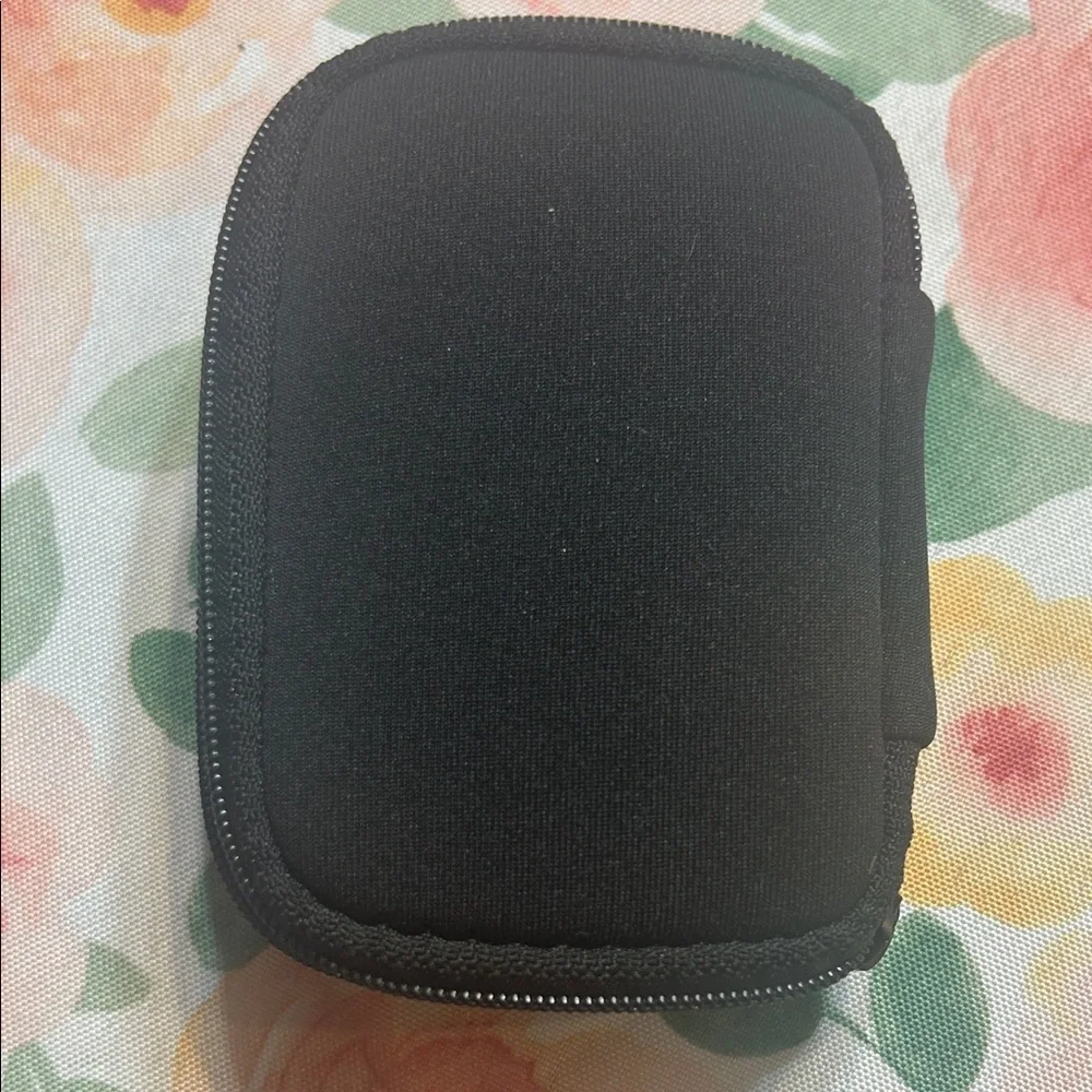 My Tagalongs Geometric Black and Purple Zippered Neoprene Ear Bud Pouch